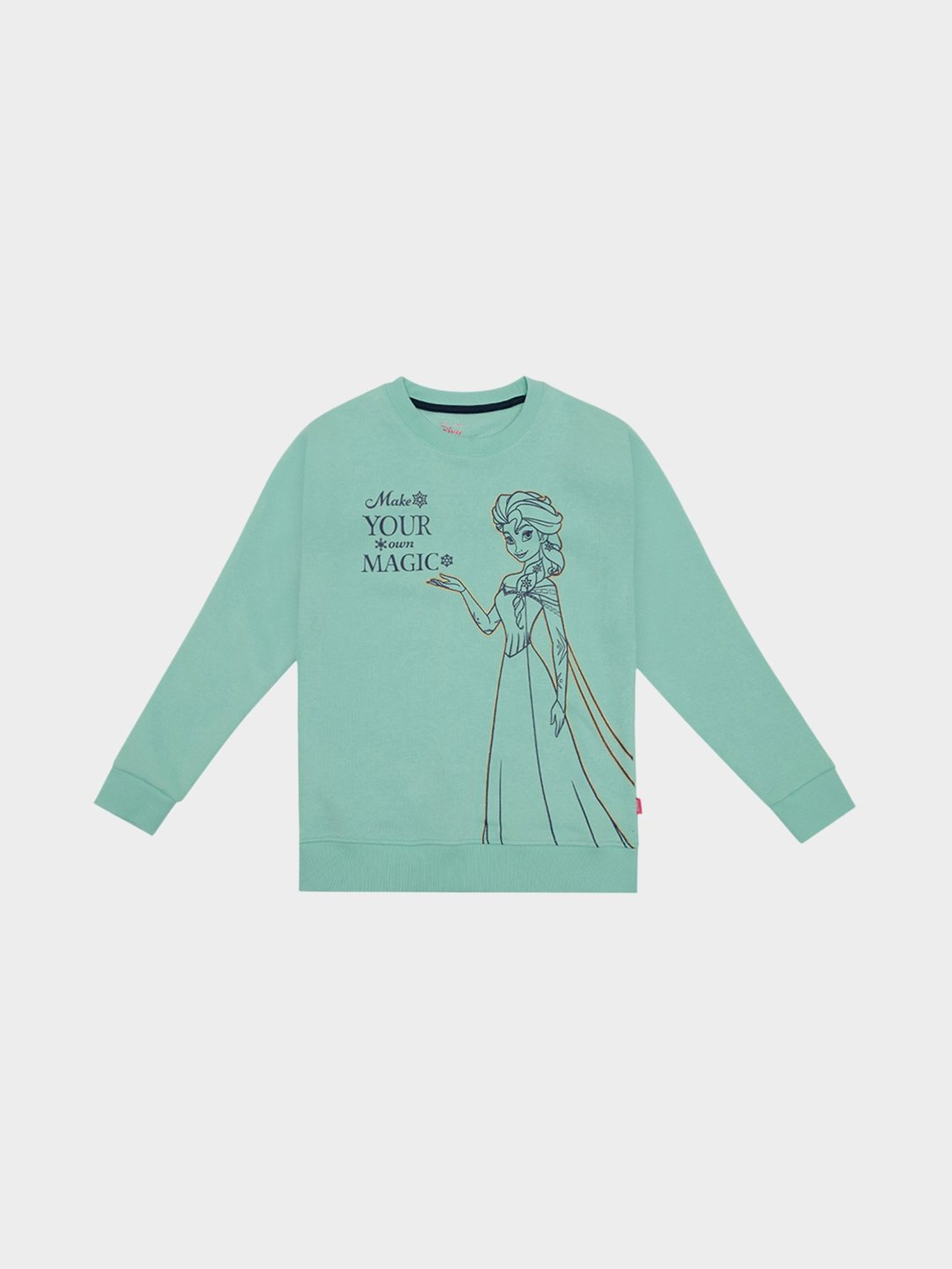 Bodycare Girls Green Printed Full Sleeves Sweatshirt