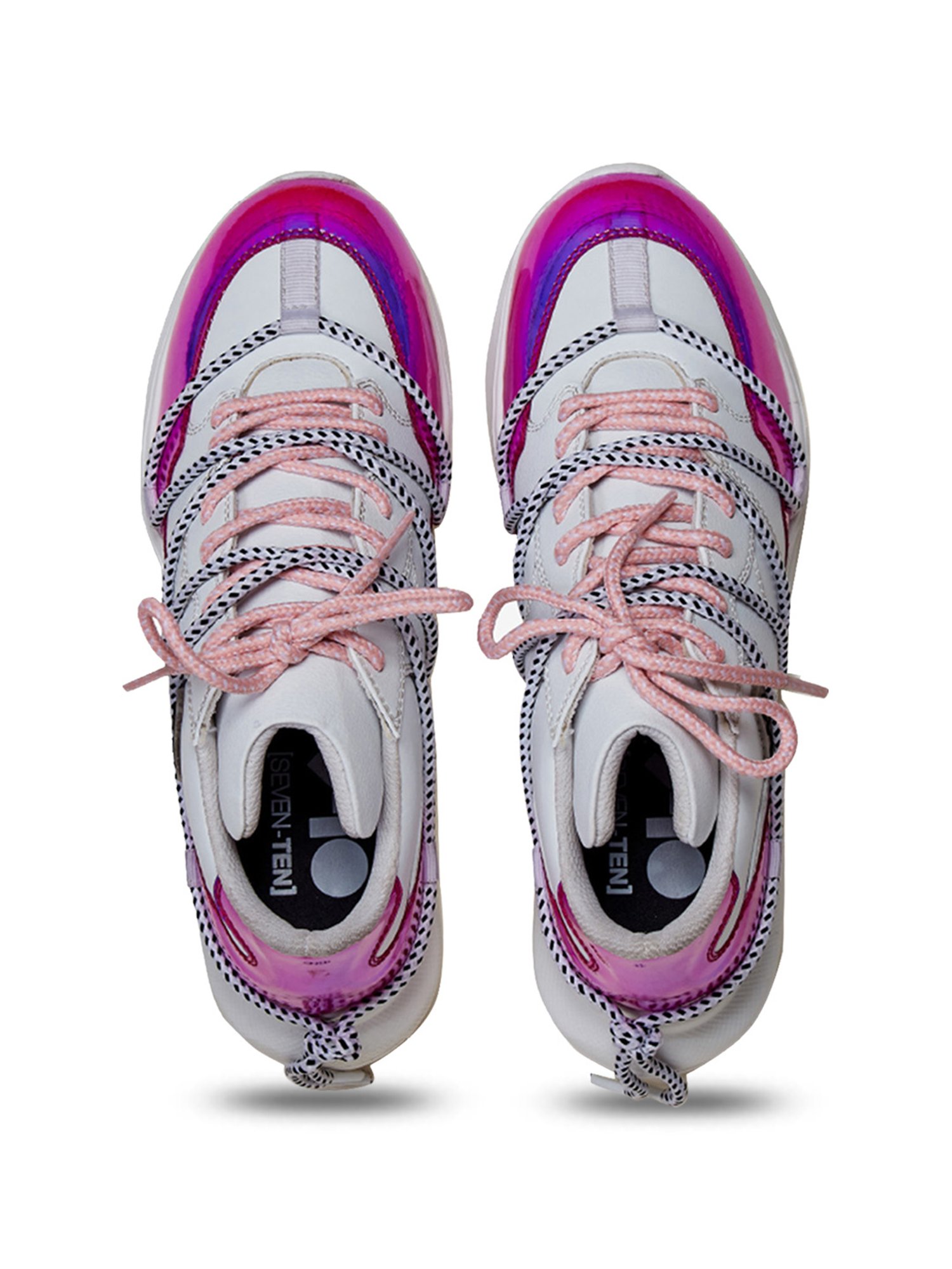 7-10 Women's White & Purple 207 Launch Collection Sneakers