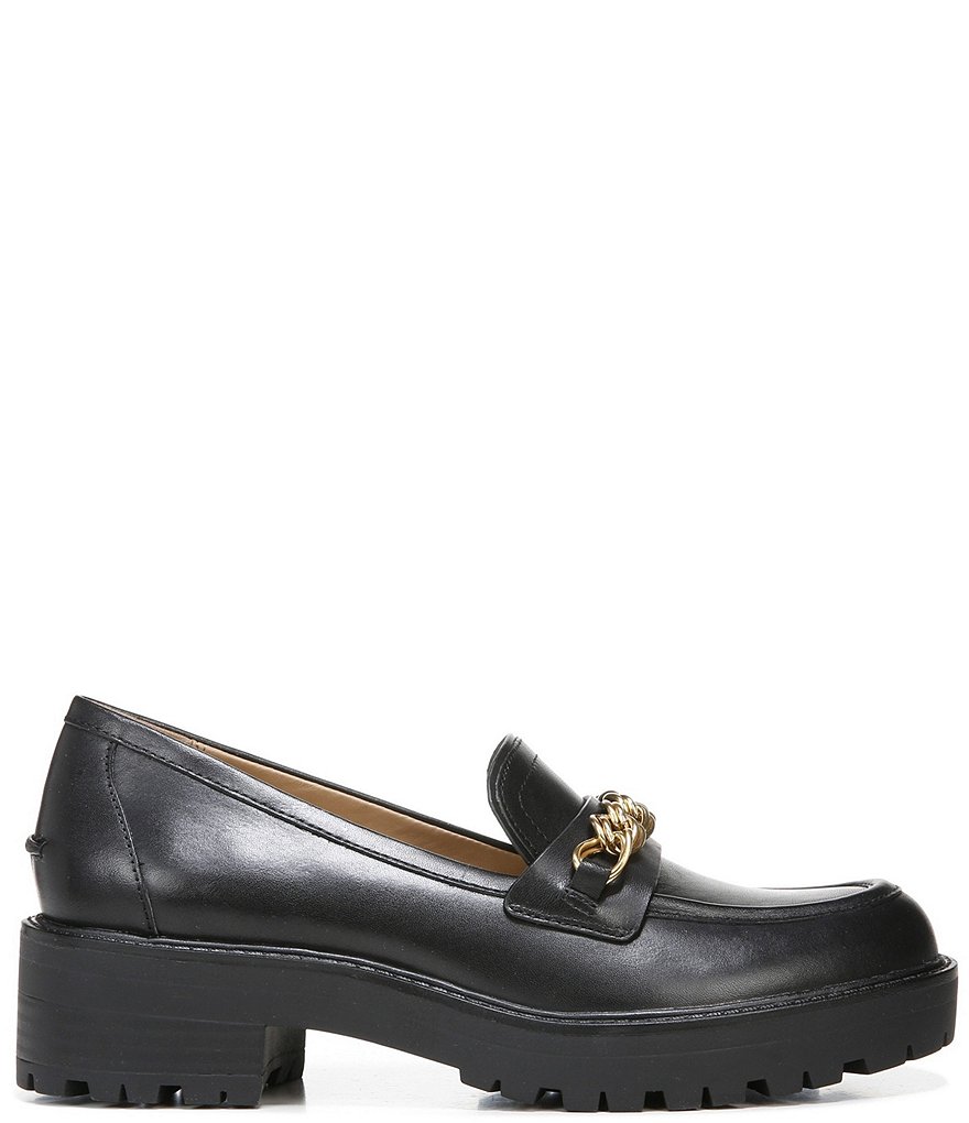 Sam Edelman Taelor Lug Sole Chain Detail Leather Loafers