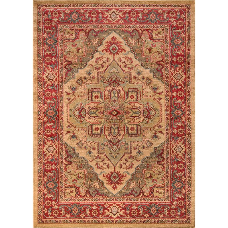 3'11"X5'7" Medallion Accent Rug Beige - Momeni