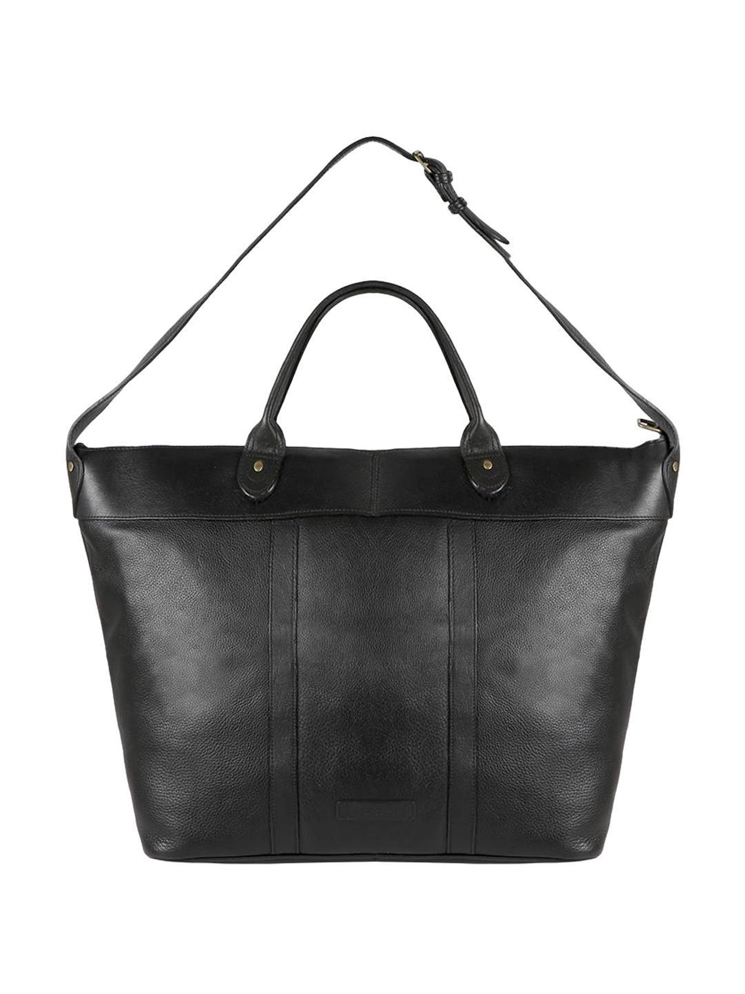 Hidesign Icon Black Solid Medium Tote Handbag