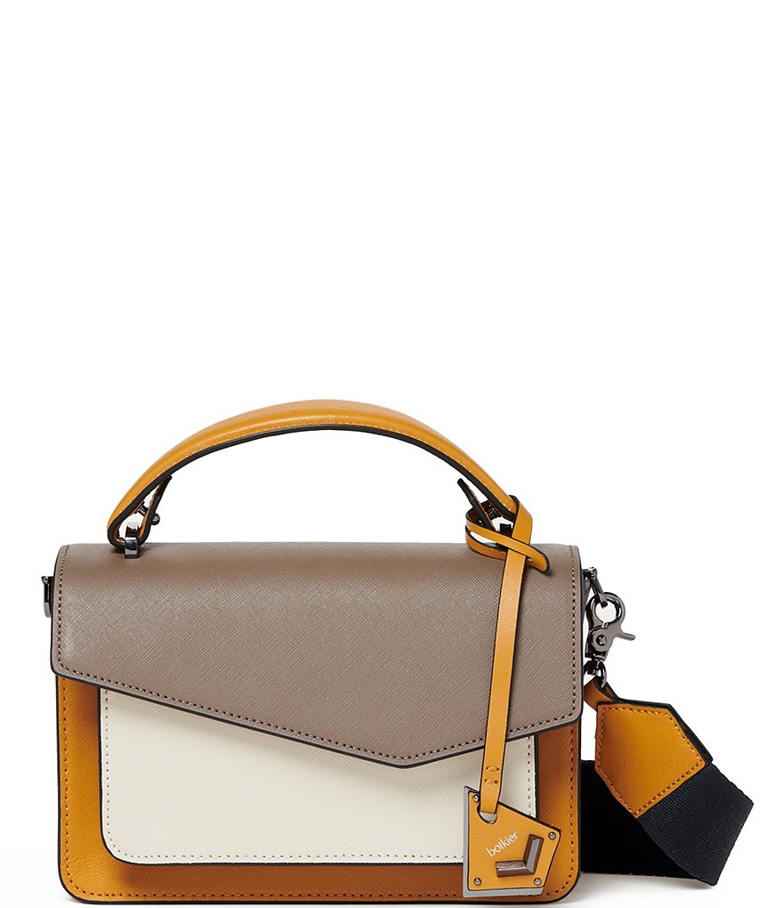 Botkier Cobble Hill Colorblock Leather Top Handle Flap Crossbody Bag