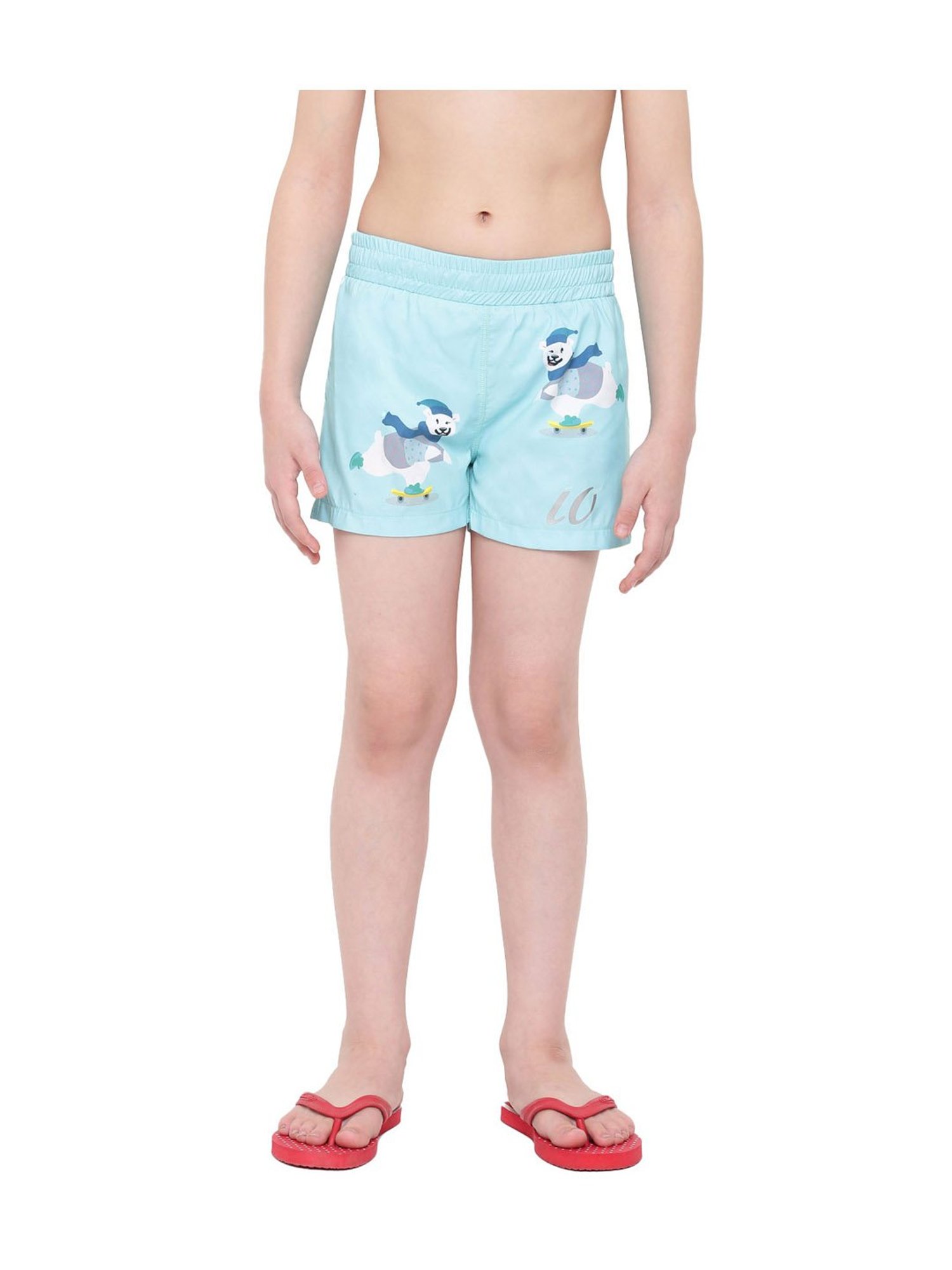 IO Kids Blue Printed Shorts