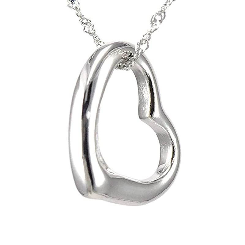 Fashion Jewelry Silver Plated Perfect Love Open Heart Pendant Necklace