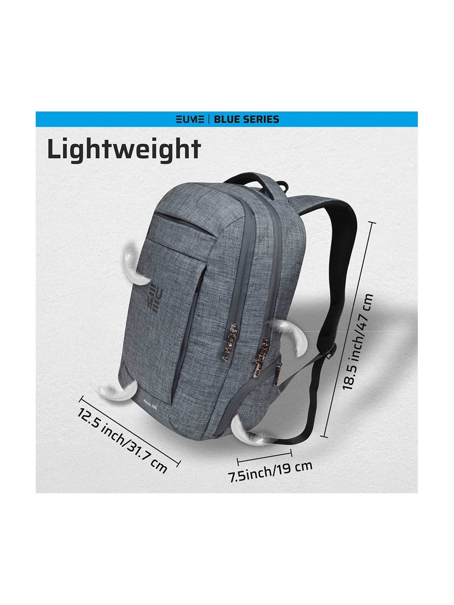 EUME 28 Ltrs Grey Medium Laptop Backpack