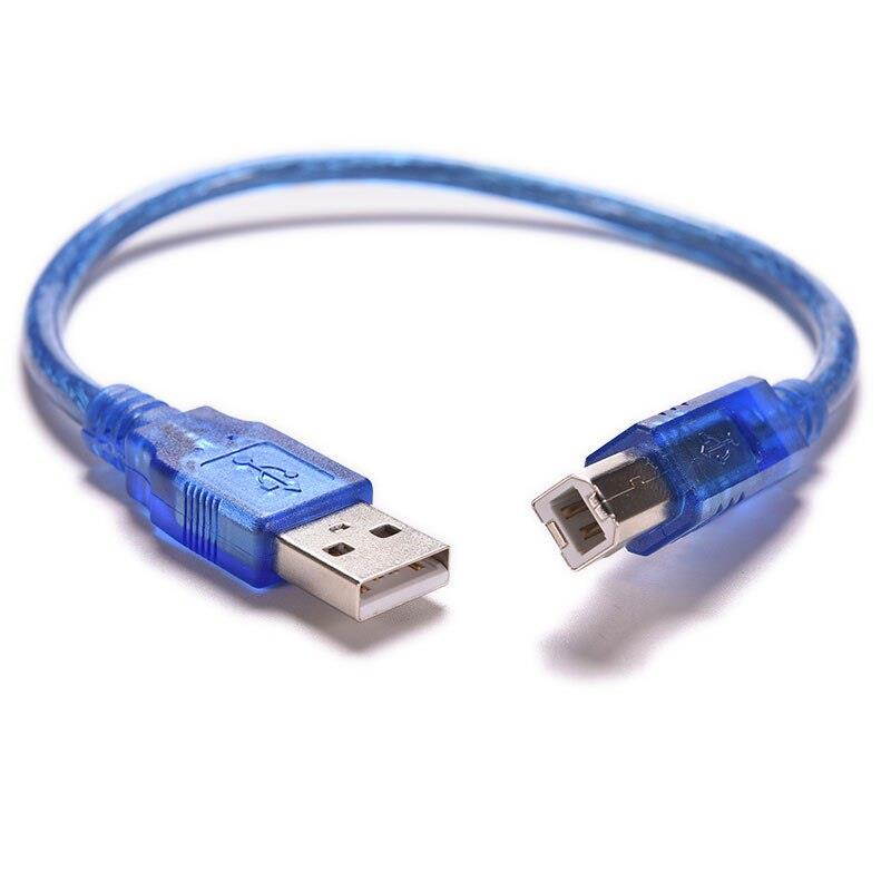 USB2.0 Extension Print Cable usb2.0A Male to B Male Digital cables for Scanner Printer HDD High Speed Transparent Blue 0.3M