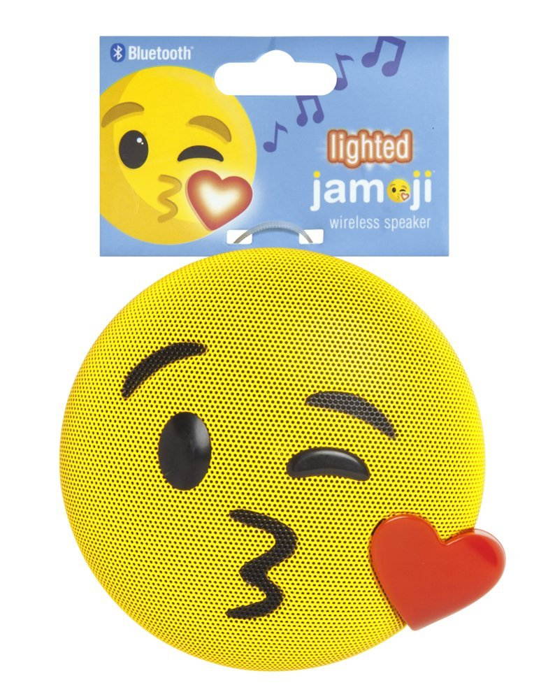 JAMOJI Kiss Wireless Bluetooth Speaker - LED Lights, 6 Hour Playtime, Integrated Mic for Use as Speaker Phone, 30 ft range, HX-PEM07