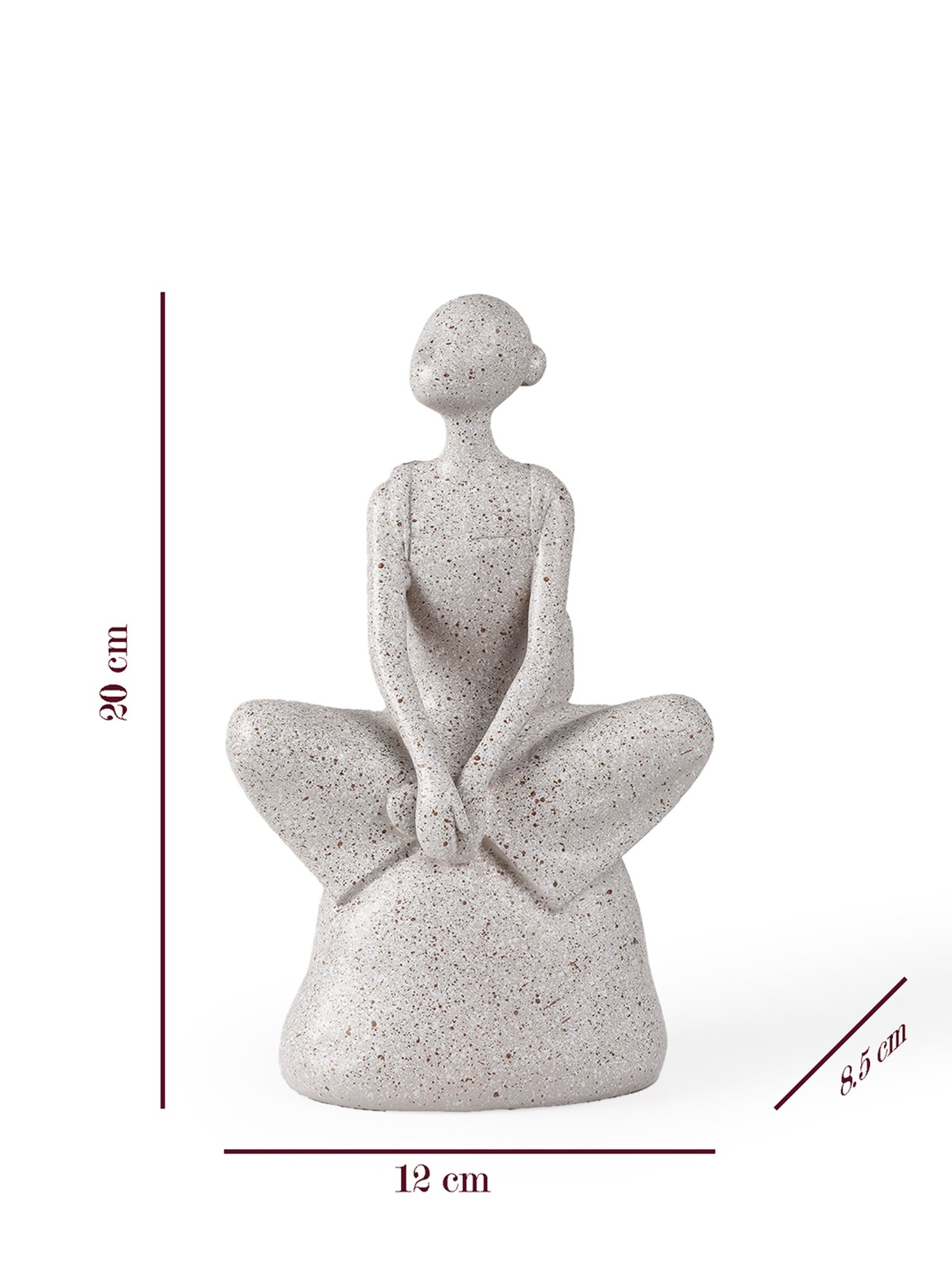 The Artment Decorative Sitting Girl in Stone Abstract Grey Polyresin Showpiece