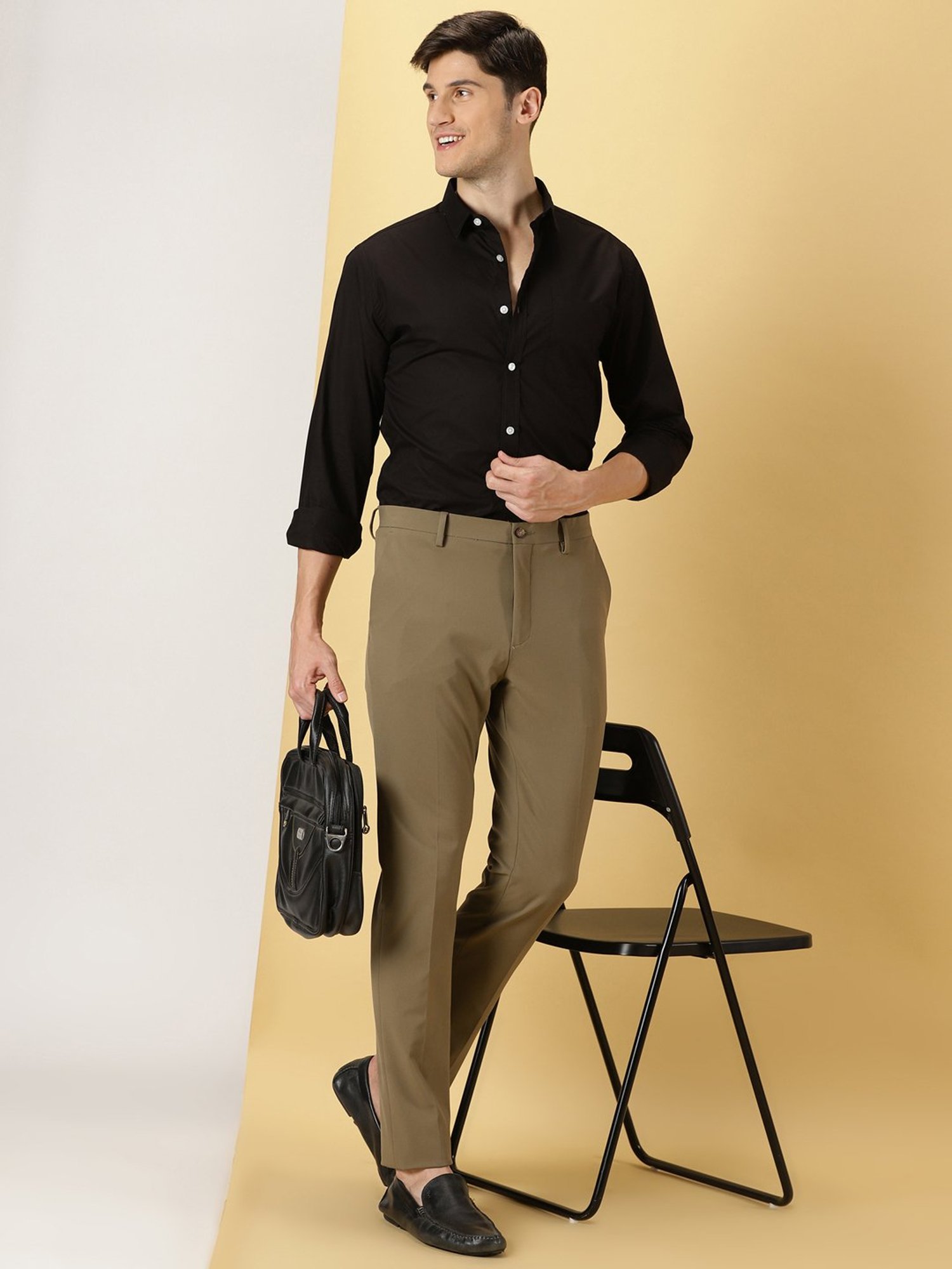 Thomas Scott Black Regular Fit Cotton Shirt