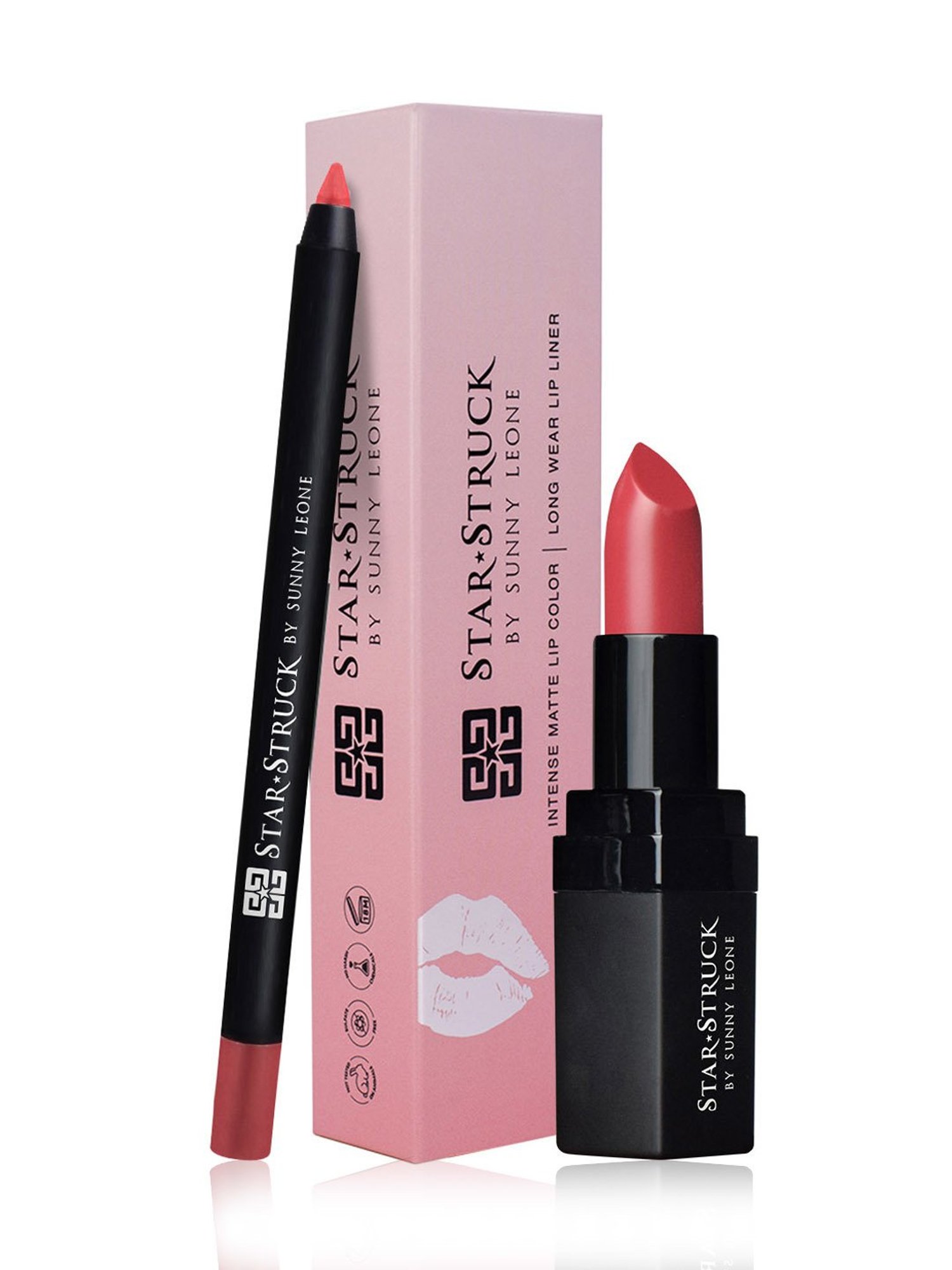 StarStruck By Sunny Leone Intense Matte Lip Color & Lip Liner Coralicious