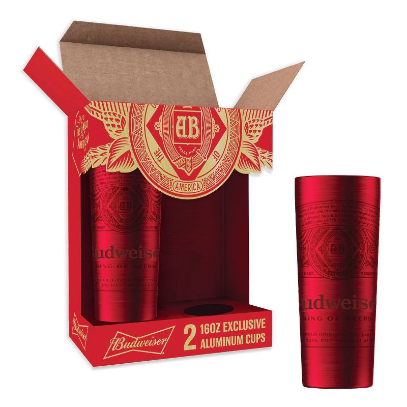 Budweiser 16oz 2pk Metal Limited Edition Cups