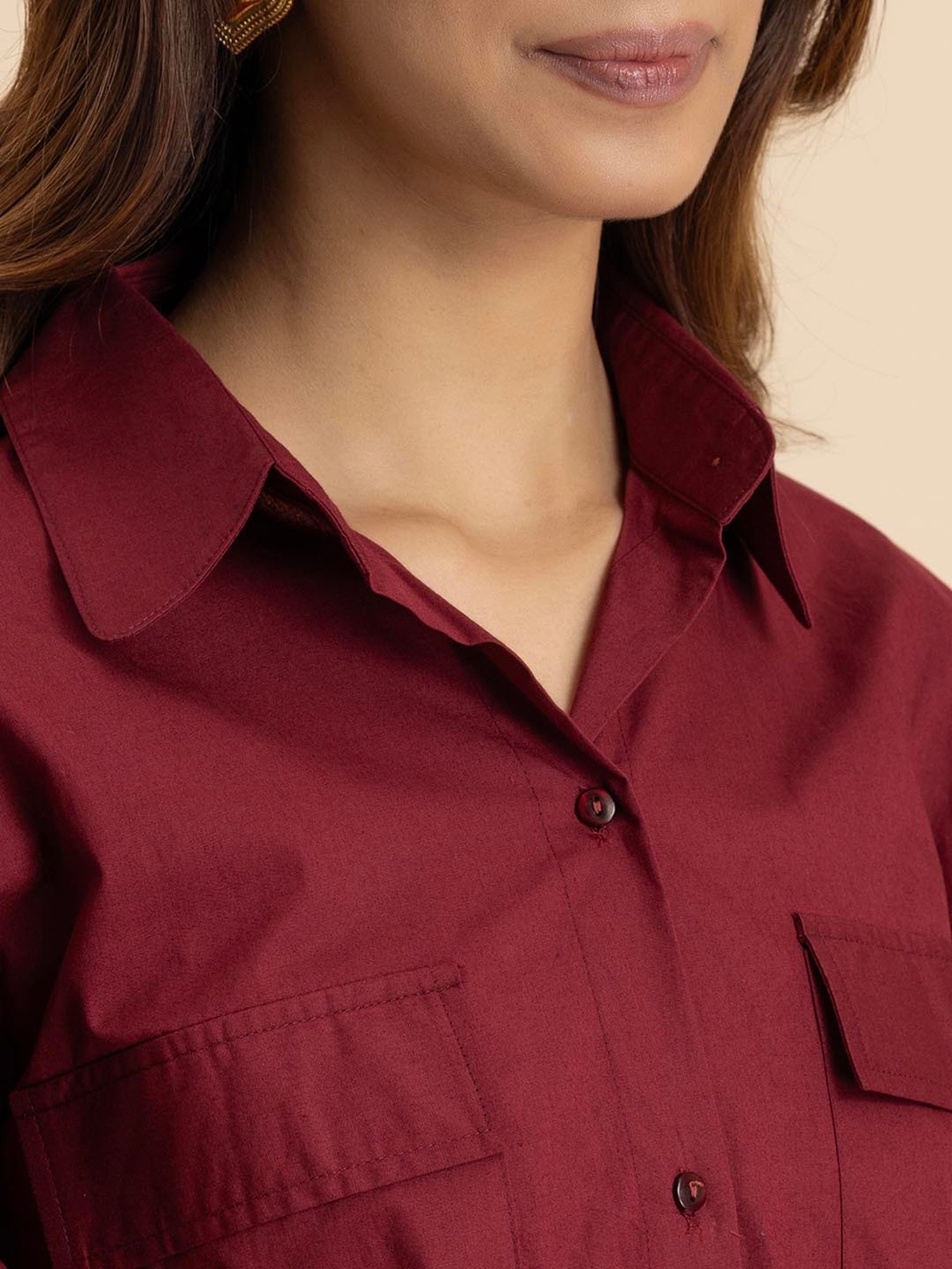 Moomaya Maroon Maxi Co-Ord Set