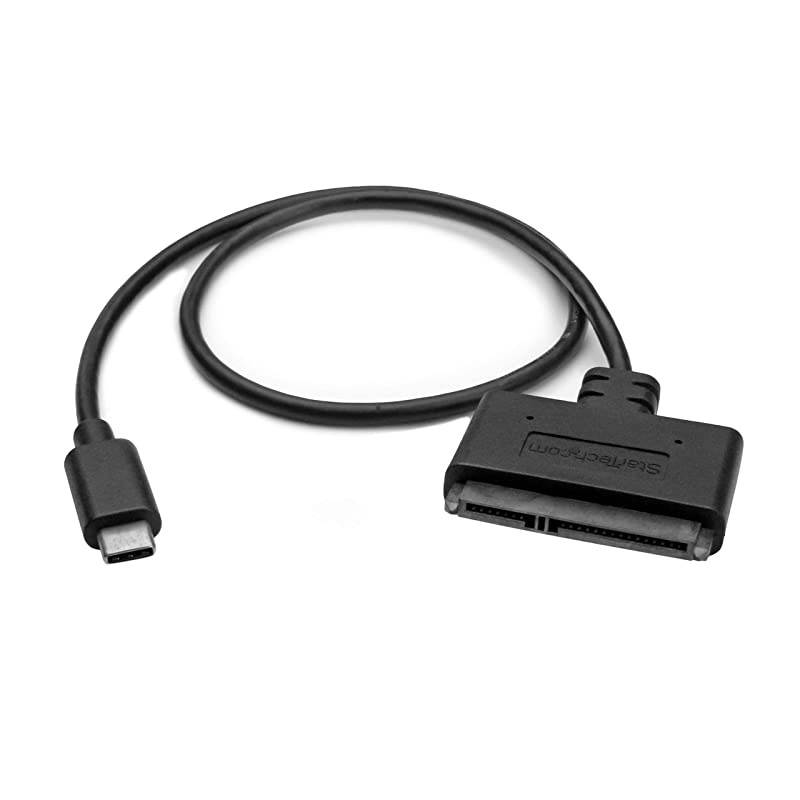 com USB C to SATA Adapter - External Hard Drive Connector for 2.5'' SATA Drives - SATA SSD / HDD to USB C Cable (USB31CSAT3CB) Black