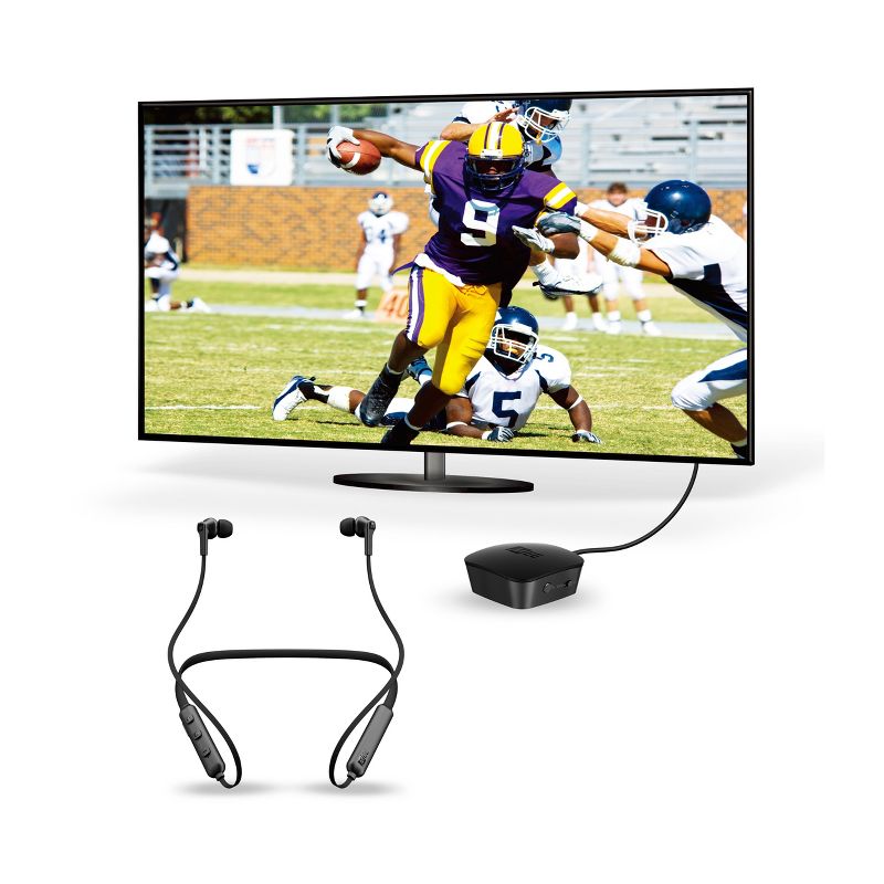 MEE Audio Connect - Bluetooth Wireless Audio Transmitter for TV with Bluetooth In-Ear Headphones