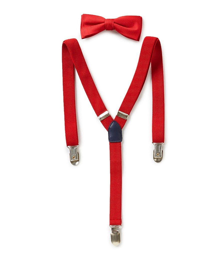 Class Club Boys Solid Bow Tie & Suspender Set