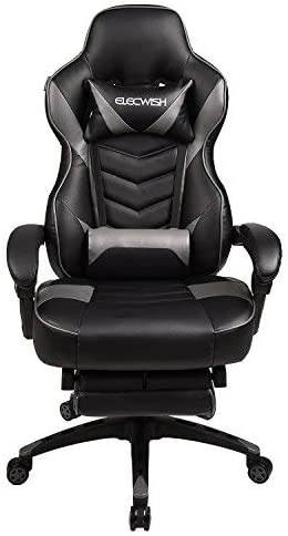 Ergonomic Computer Gaming Chair, PU Leather High Back Office Racing Chairs with Widen Thicken Seat and Retractable Footrest and Lumbar Support Video Game Chair 170 Degree Reclining