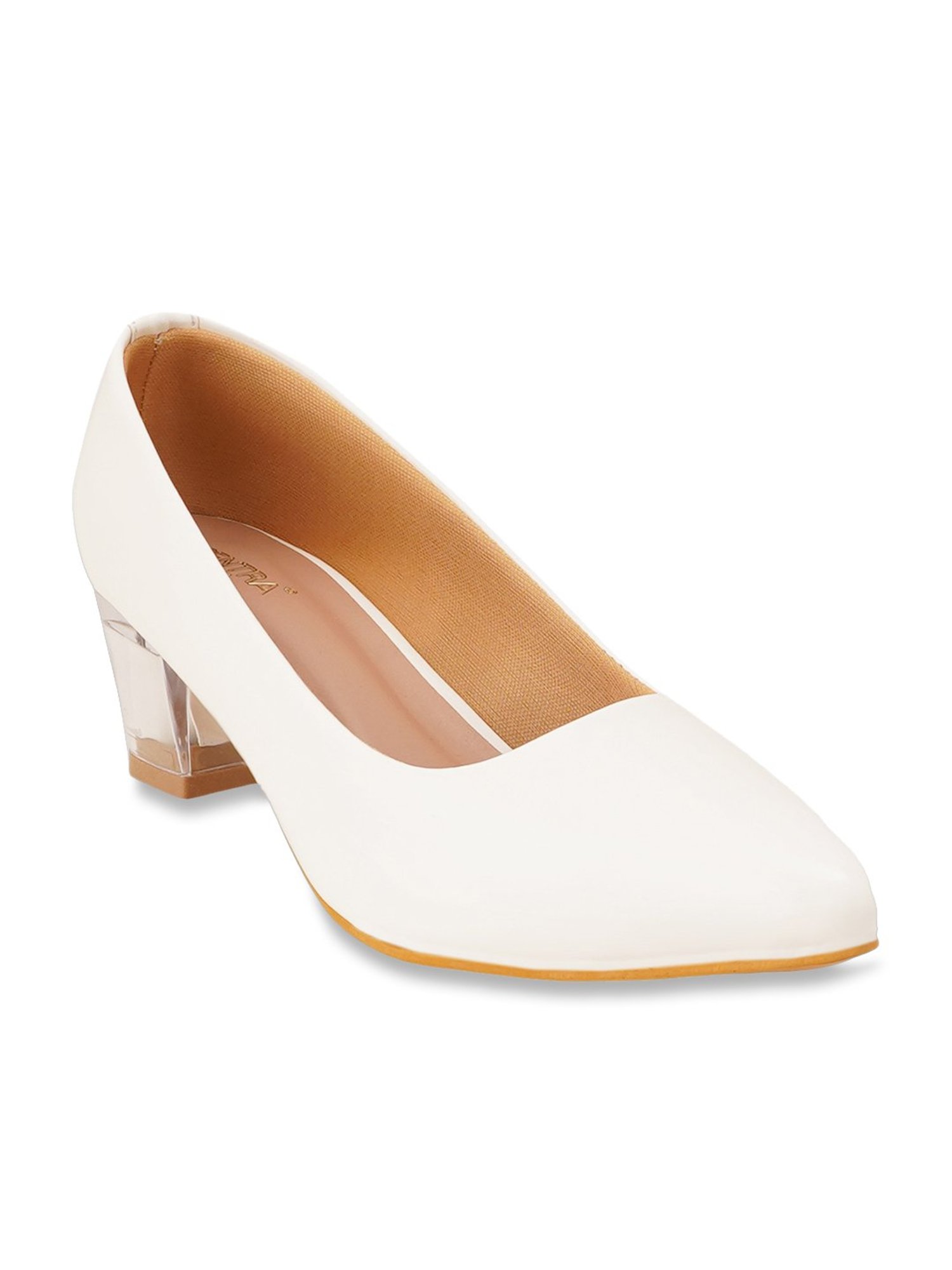 Scentra Women's White Casual Pumps