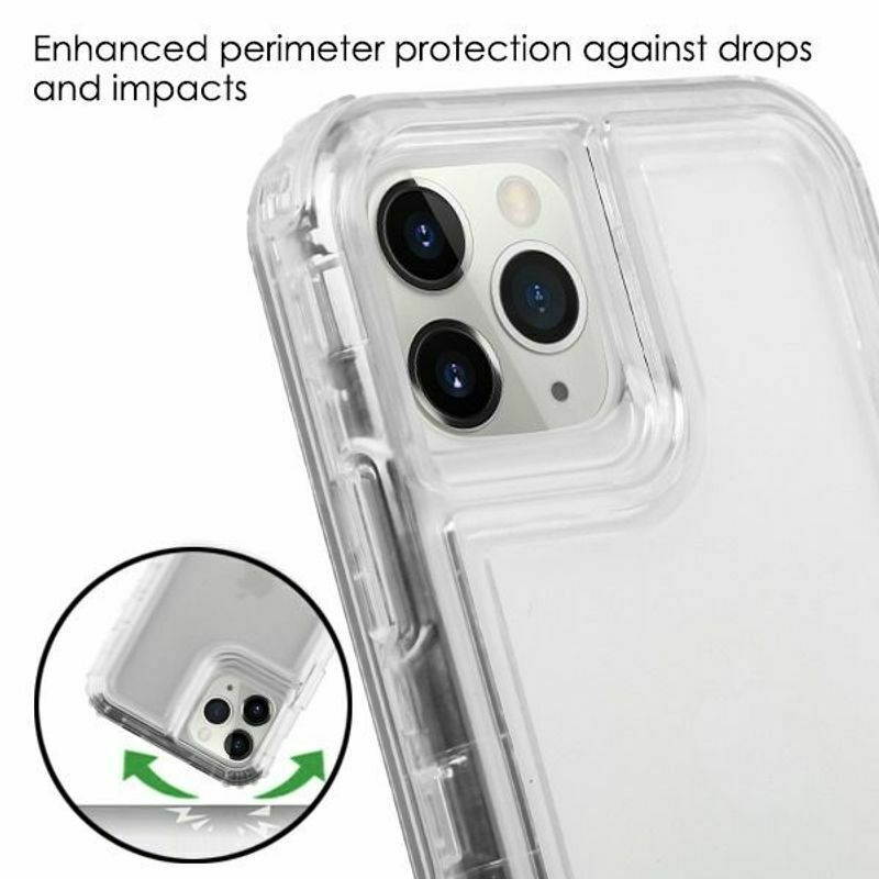 For  iPhone 11 Pro Max Clear Hard TPU Hybrid Plastic Case