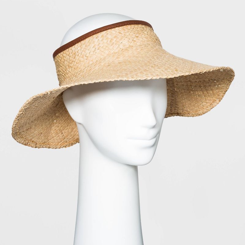 Women's Raffia Straw Visor Hat - Universal Thread™ - Natural