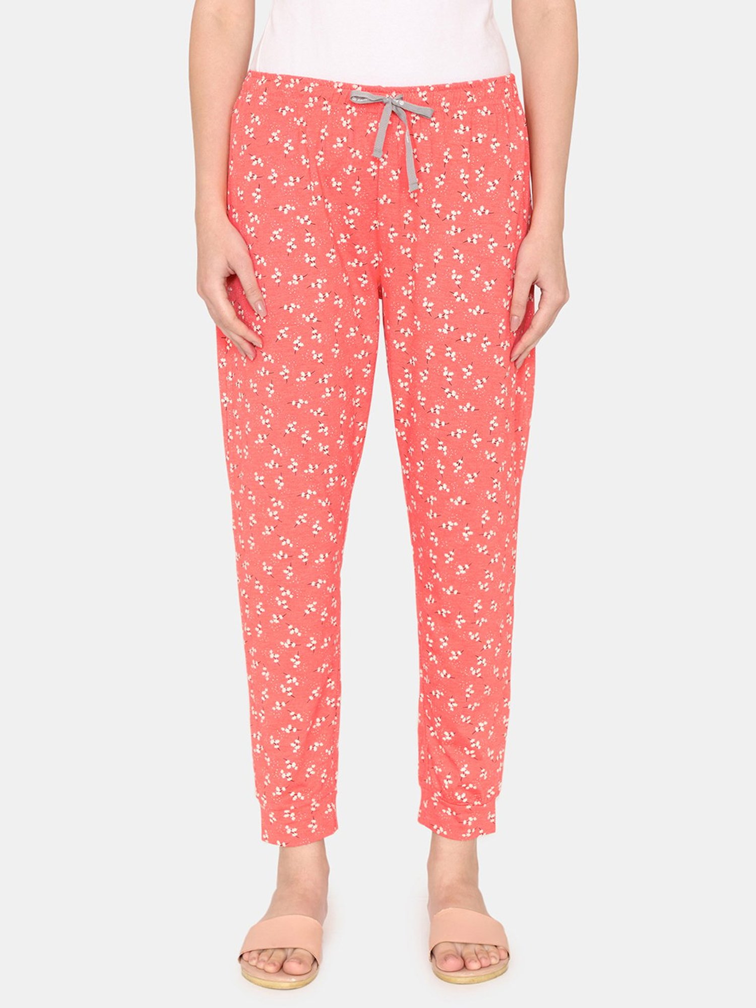 Rosaline by Zivame Orange Cotton Printed Pyjamas