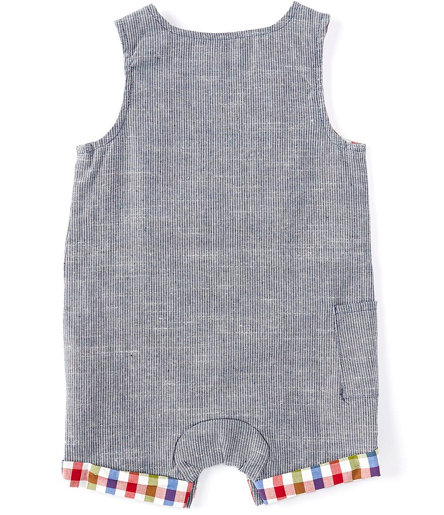 Mud Pie Baby Boy 3-18 Months Fishing Dog Chambray Jon Jon Shortall