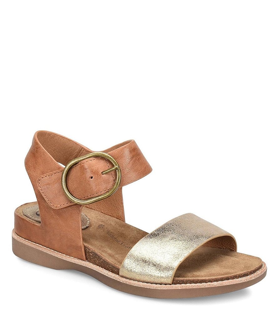 Sofft Bali Metallic Leather Wedge Sandals