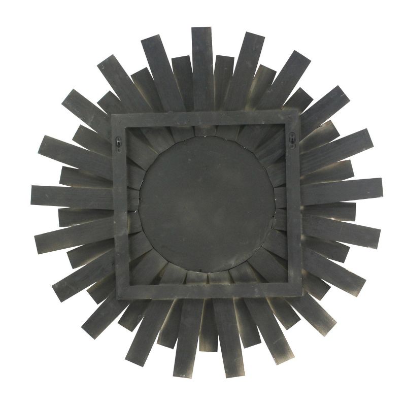 31.3" x 31.3" Wooden Sunburst Wall Mirror Brown - Stonebriar Collection