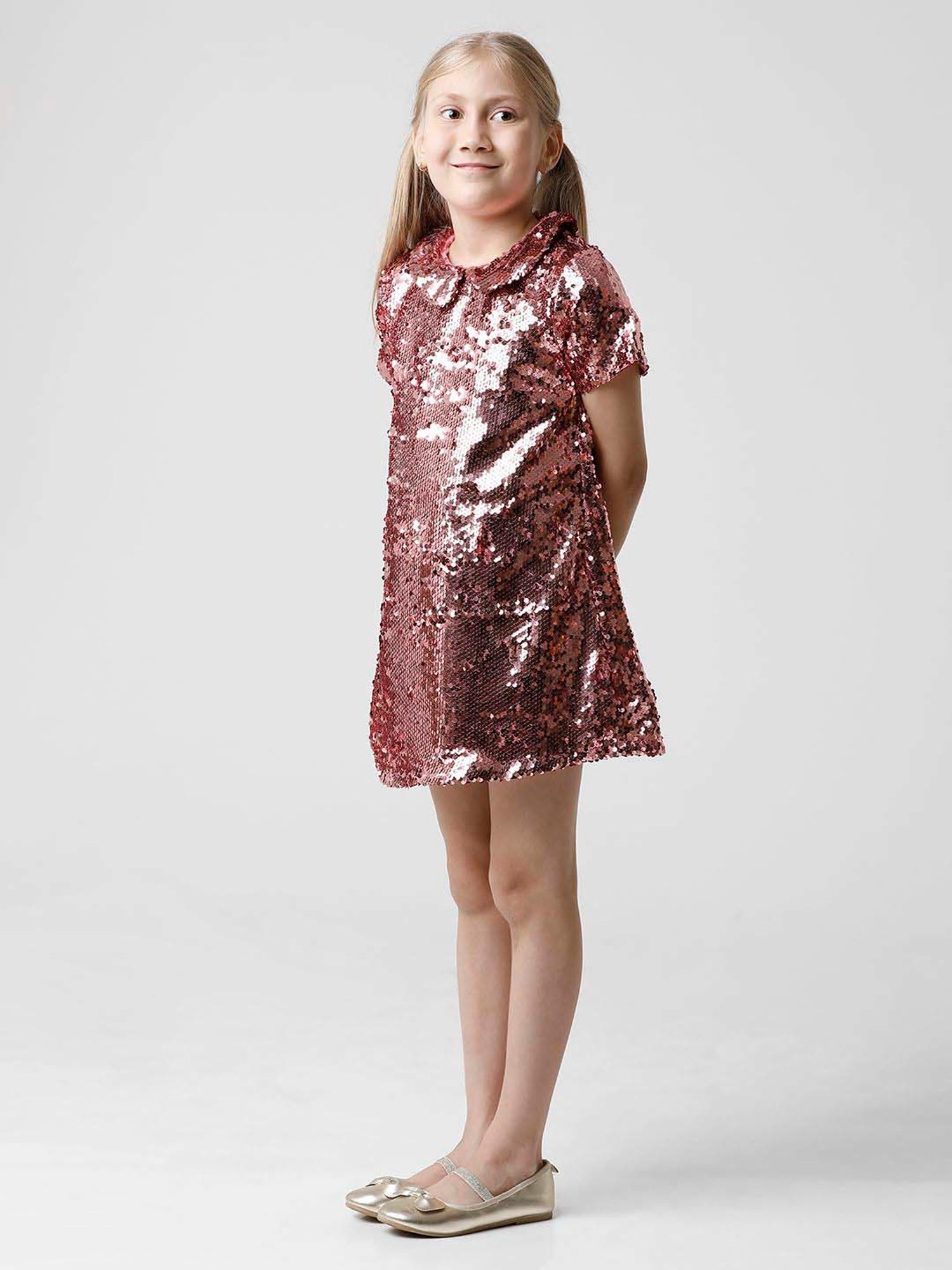 Kate & Oscar Kids Pink Cotton Embellished Dress