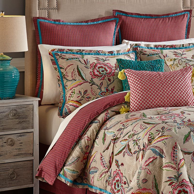 Floral Key of Life Reversible Comforter Set (Queen) 4pc - Waverly