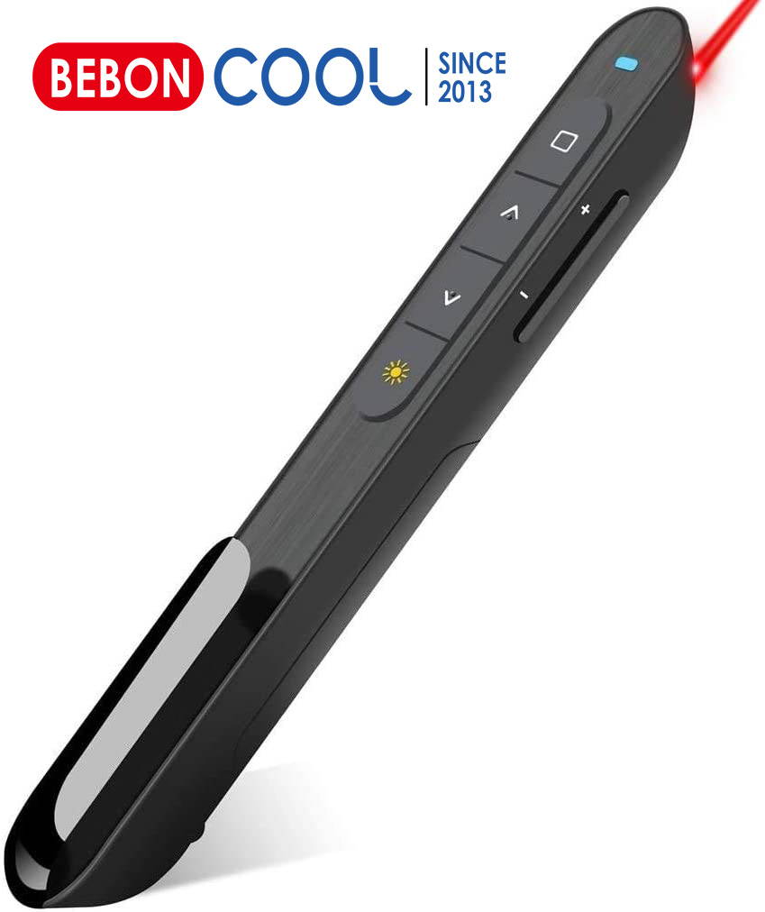 Wireless Presenter  Clicker , Hyperlink Volume Control Presentation Clicker RF 2.4GHz PowerPoint Clicker Presentation Remote Control (Black)