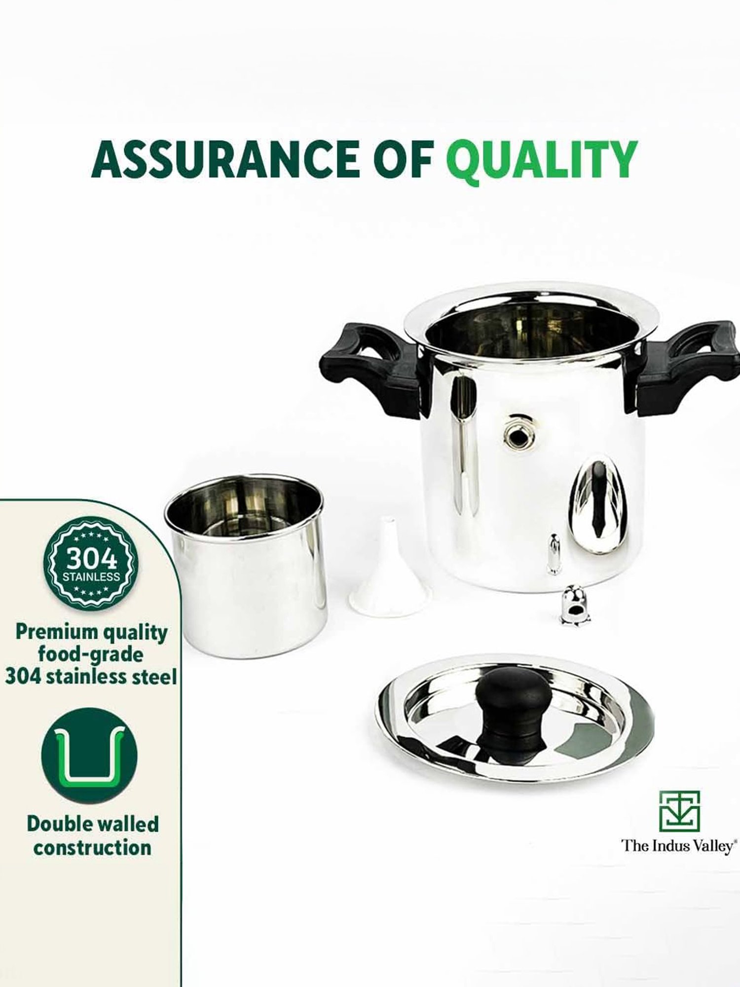 The Indus Valley Silver Stainless Steel Milk Cooker (Dia:13.5cm, 1Ltr)