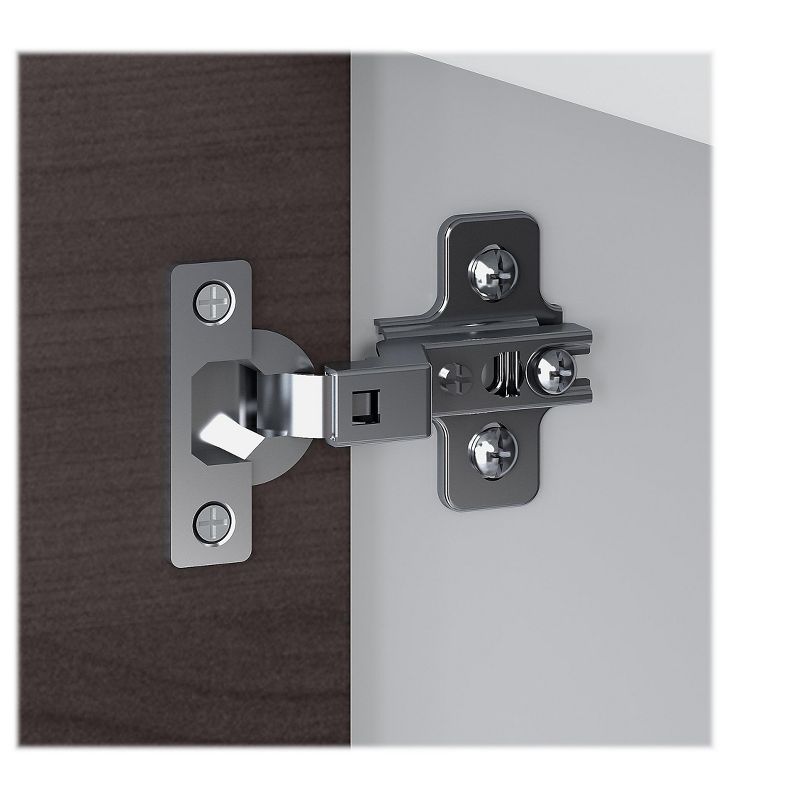 Bush Business Furniture 21.2 Low Storage Cabinet w/Doors and 4 Shelves Storm Gray/White JTS160SGWH