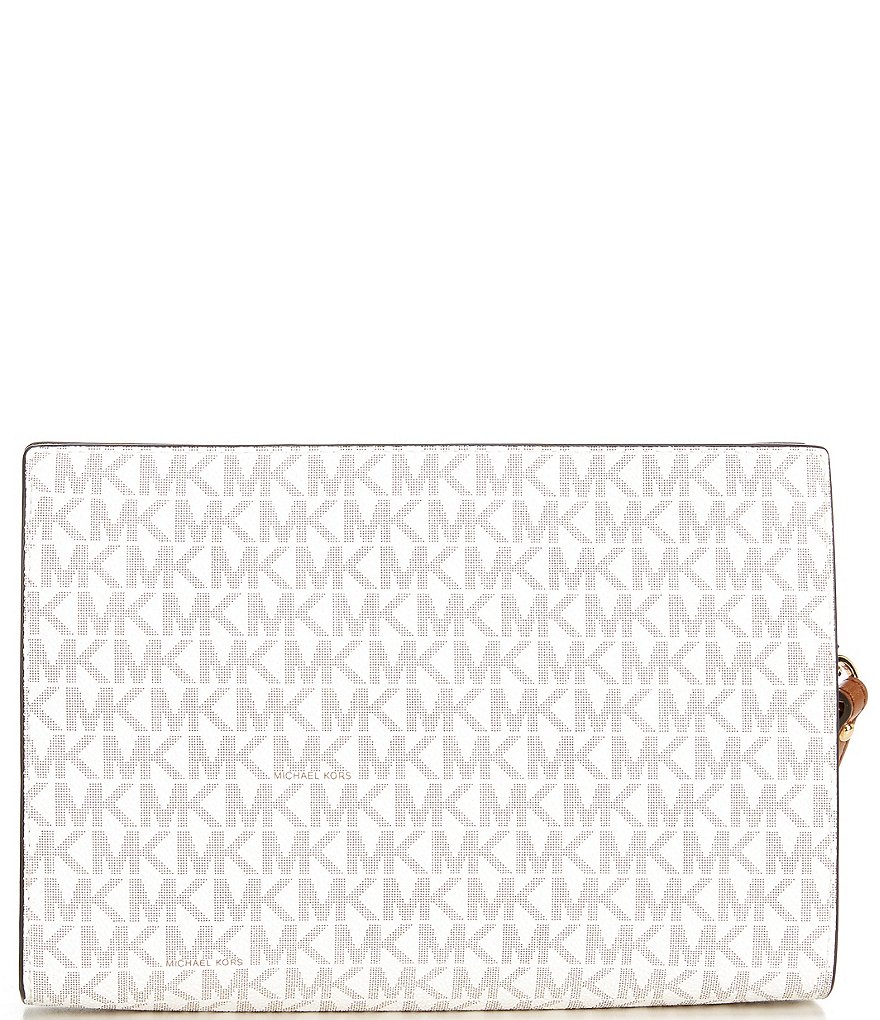 Michael Kors Zebra Signature Jet Set Double Zip Wristlet