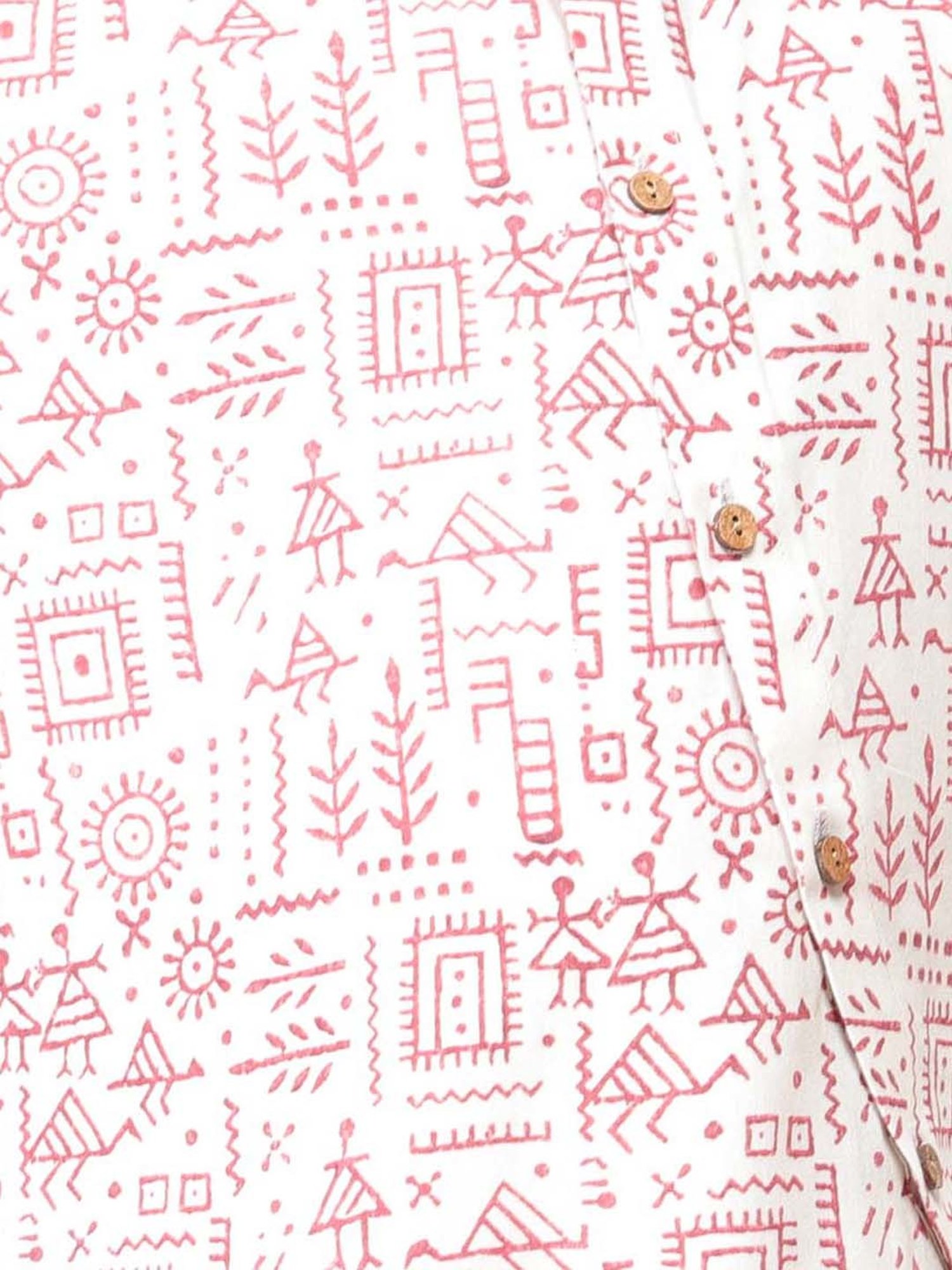 TABARD Kids Red & White Cotton Printed Kurta Set