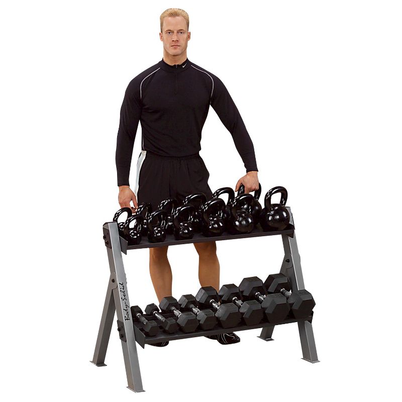 Body-Solid Dual Dumbbell and Kettlebell Rack
