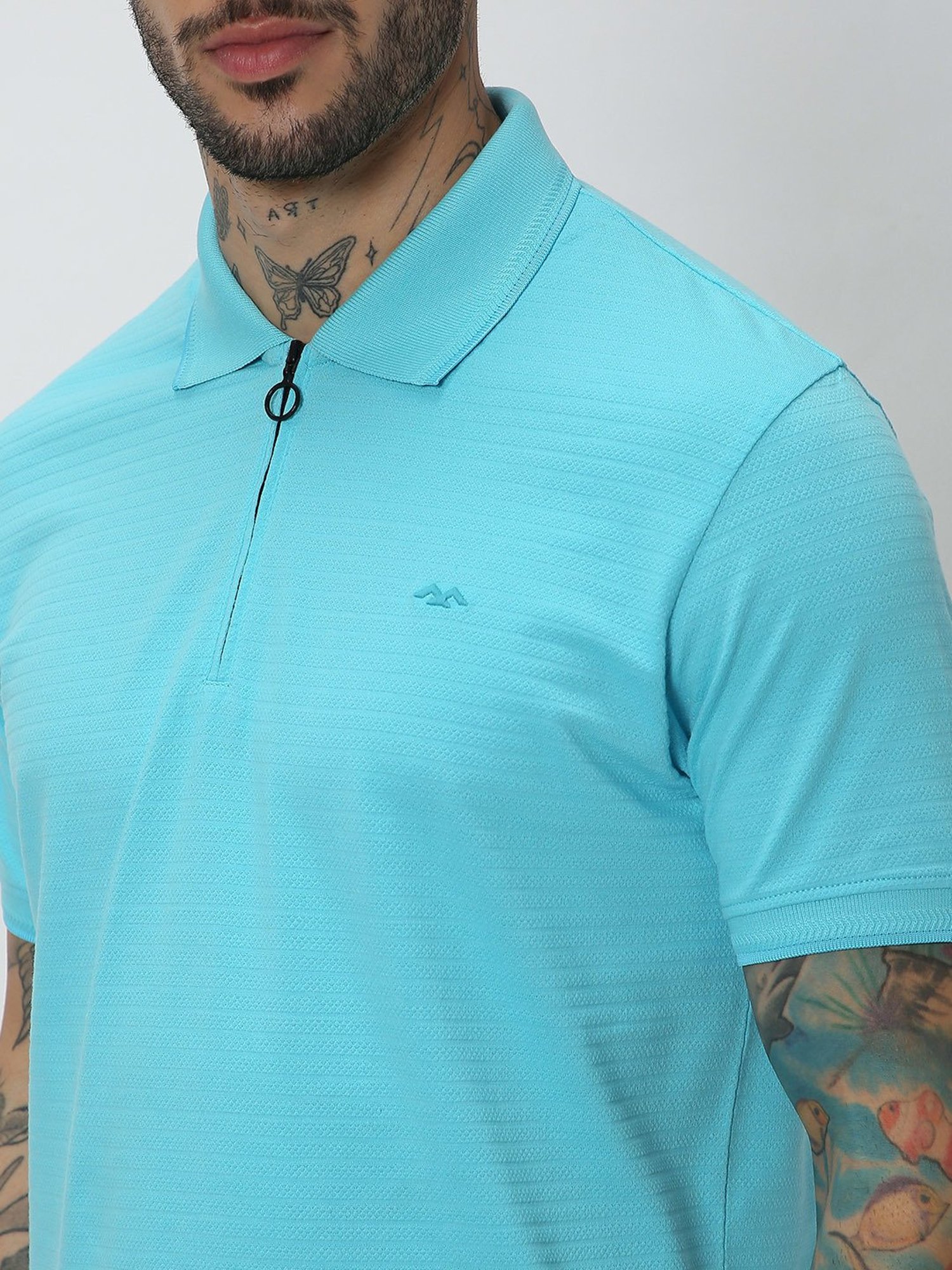 Mufti Aqua Slim Fit Textured Polo T-Shirt