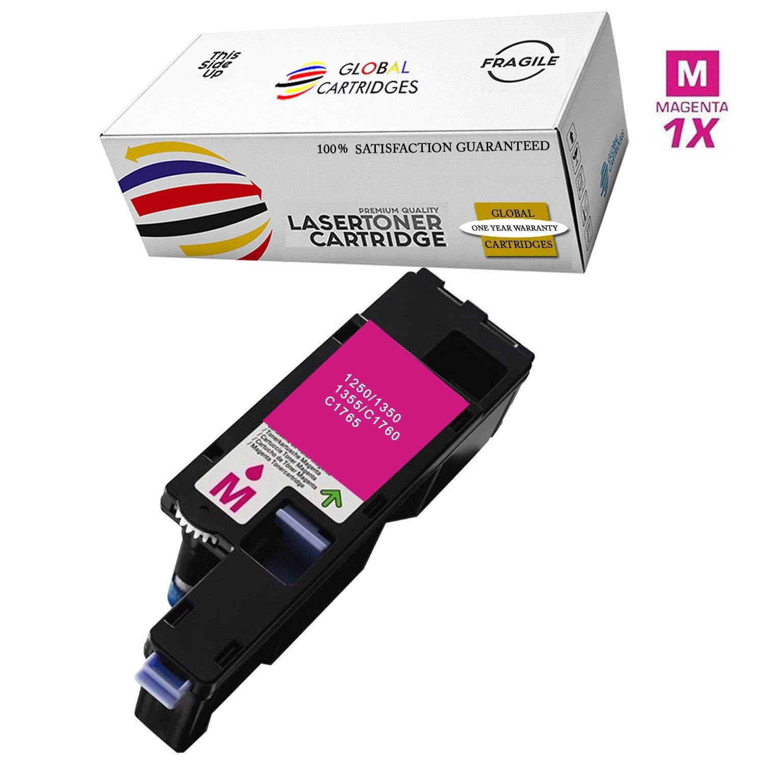 Global Cartridges Compatible Toner Cartridge Set Replacement for Dell 1250/1350 / 1355 / High Yield 331-0777, 331-0778, 331-0779, 331-0780(Black,Cyan,Yellow,Magenta)