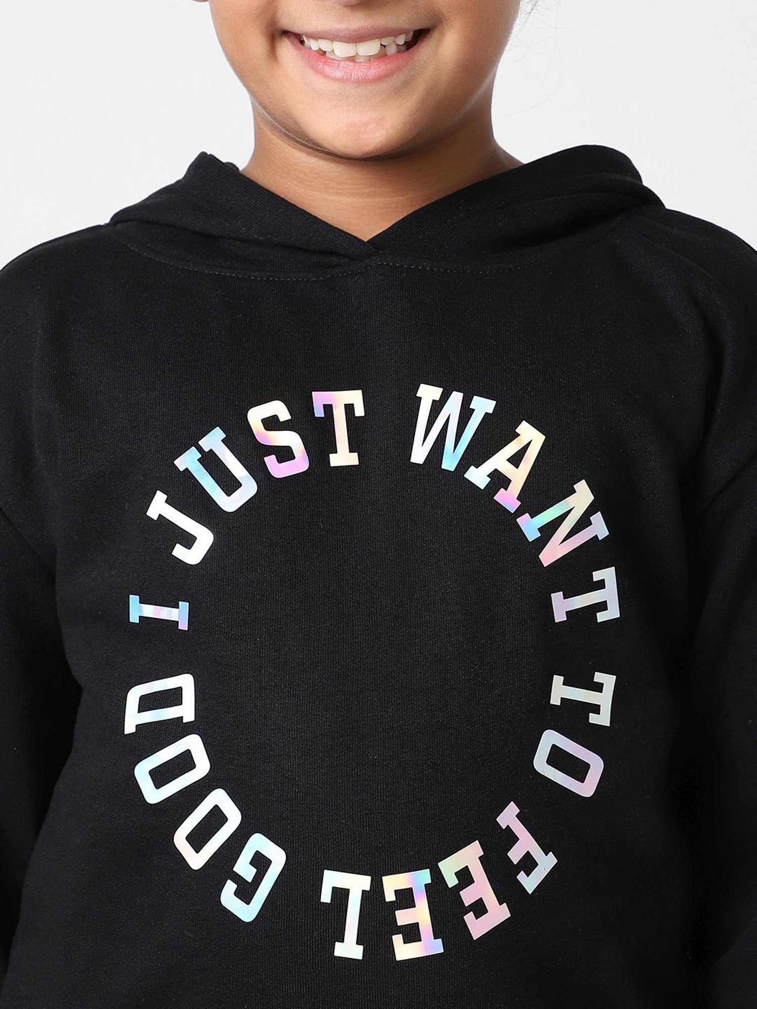 KIDS ONLY Black Printed Full Sleeves Sweatshirt