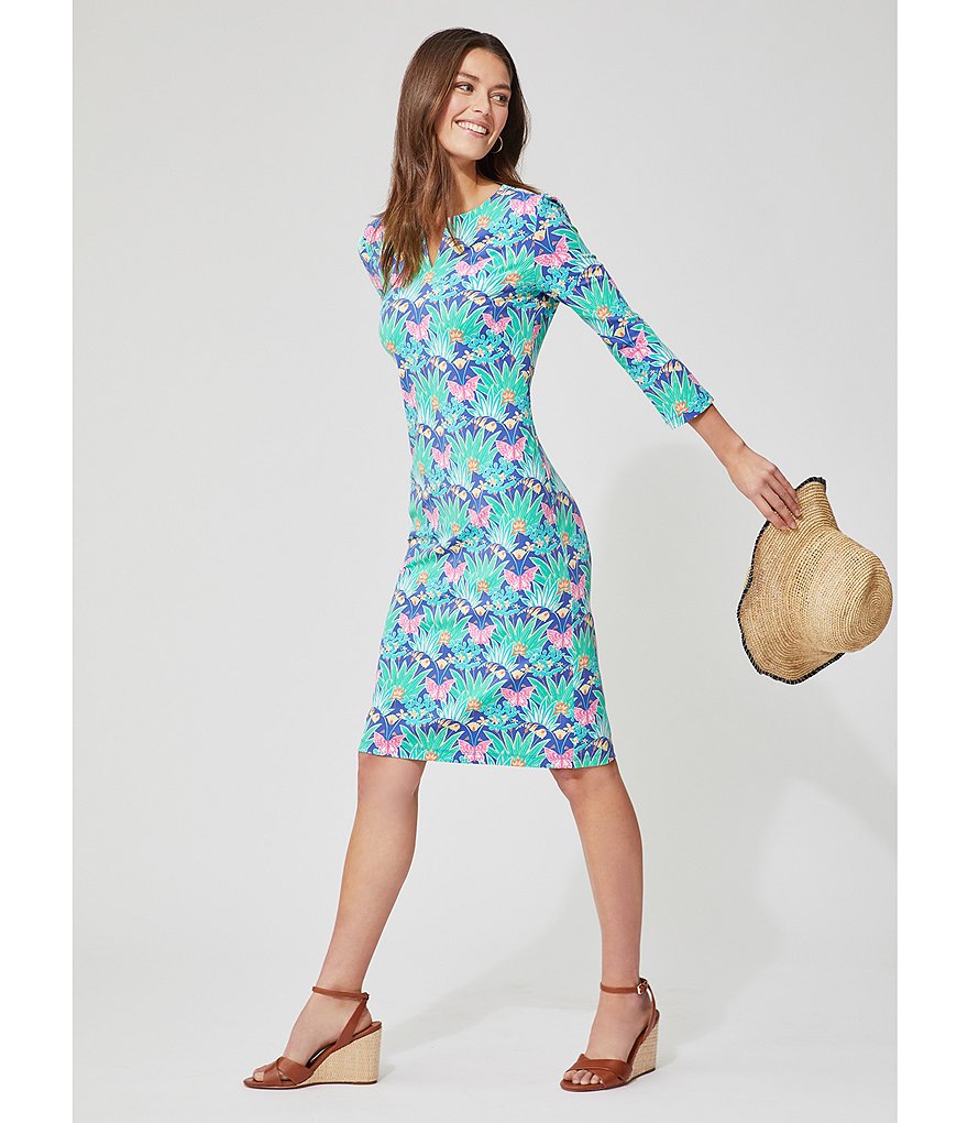 J.McLaughlin Carly 3/4 Sleeve V-Neck Dress