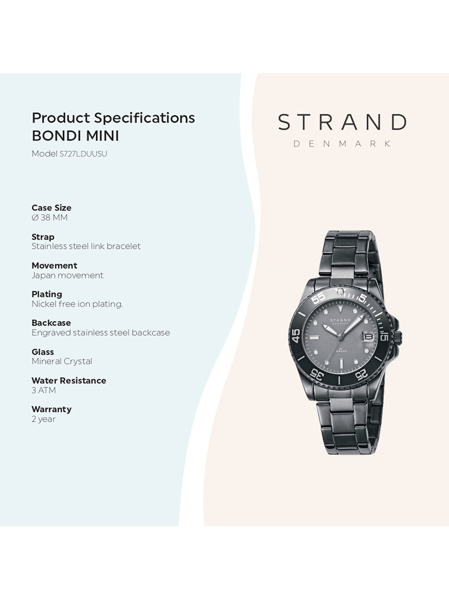 Strand By Obaku S727LDUUSU Bondi Mini Ash Analog Watch for Women