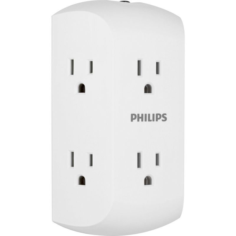 Philips 6-Outlet Grounded Tap White With Resettable Circuit Breaker