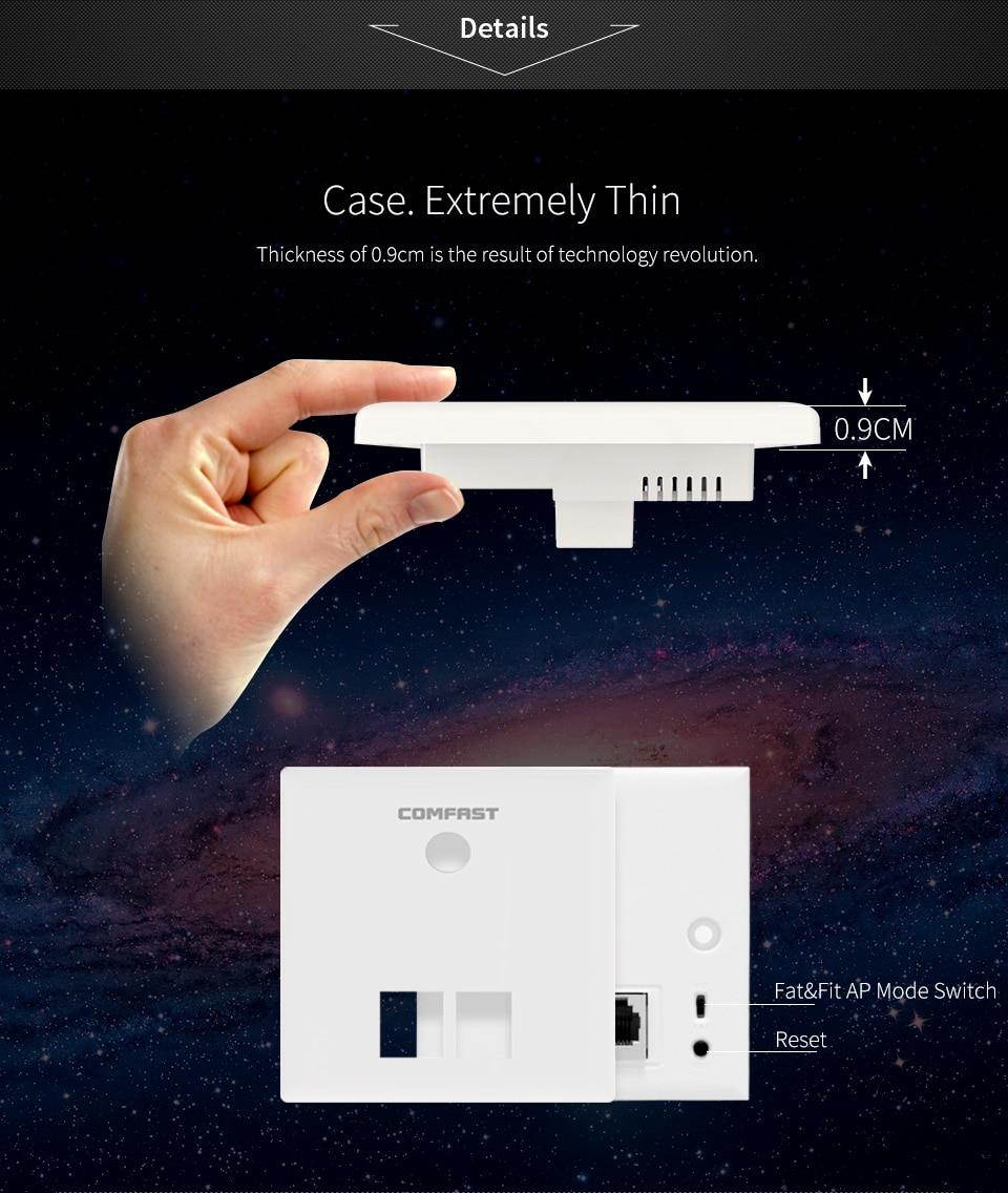 Access WiFi AP Dual Router wall RJ11 86 in router Panel Wireless Point RJ45 WI-FI Band 802.11ac Indoor 750Mbps port Extender