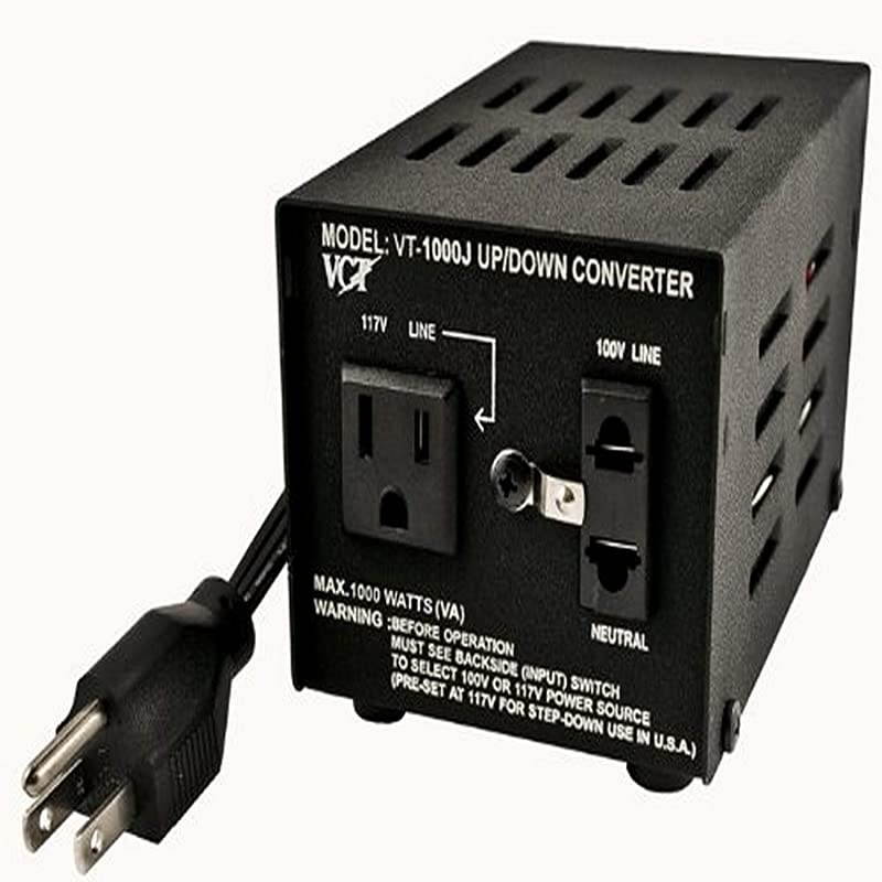 VT-1000J - Japanese Step Up/Down Voltage Transformer Converts Japan 100 Volts To 120Volts OR Vice Versa -1000 Watt,black