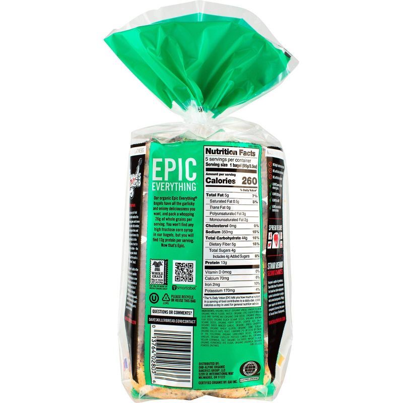 Dave's Killer Bread Epic Everything Organic Bagels - 16.75oz