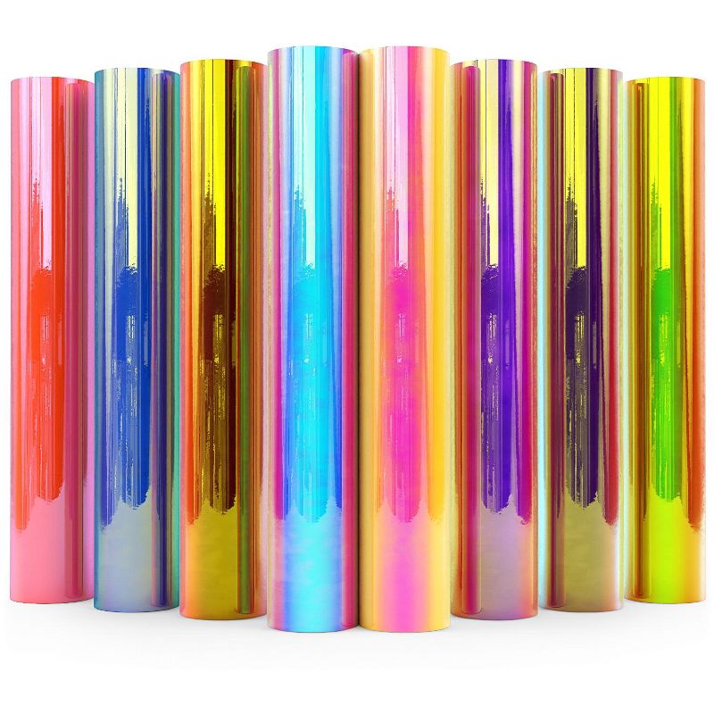 Arteza Self Adhesive Vinyl, Holographic, Red & Pink Tones, 12"x12" - 8 Pack (ARTZ-9707)