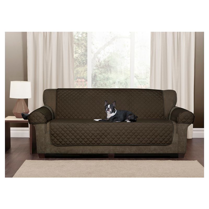 3pc Suede Waterproof Sofa Pet Throw Chocolate - Maytex