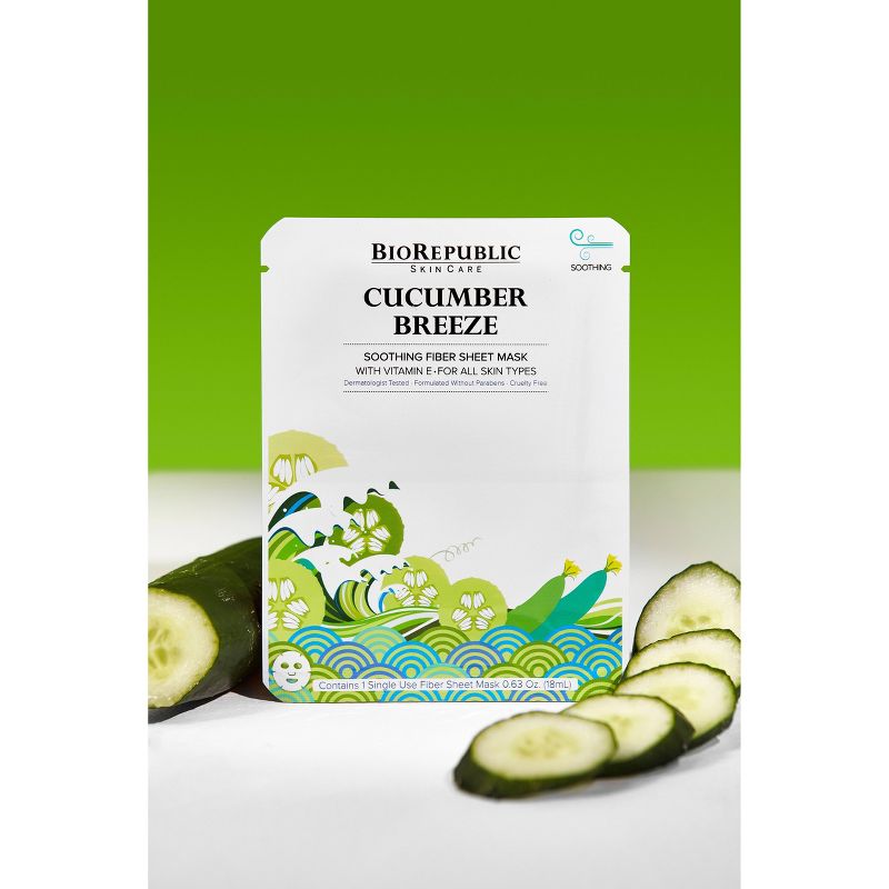 BioRepublic Skincare Face Mask - Cucumber Breeze - 3ct