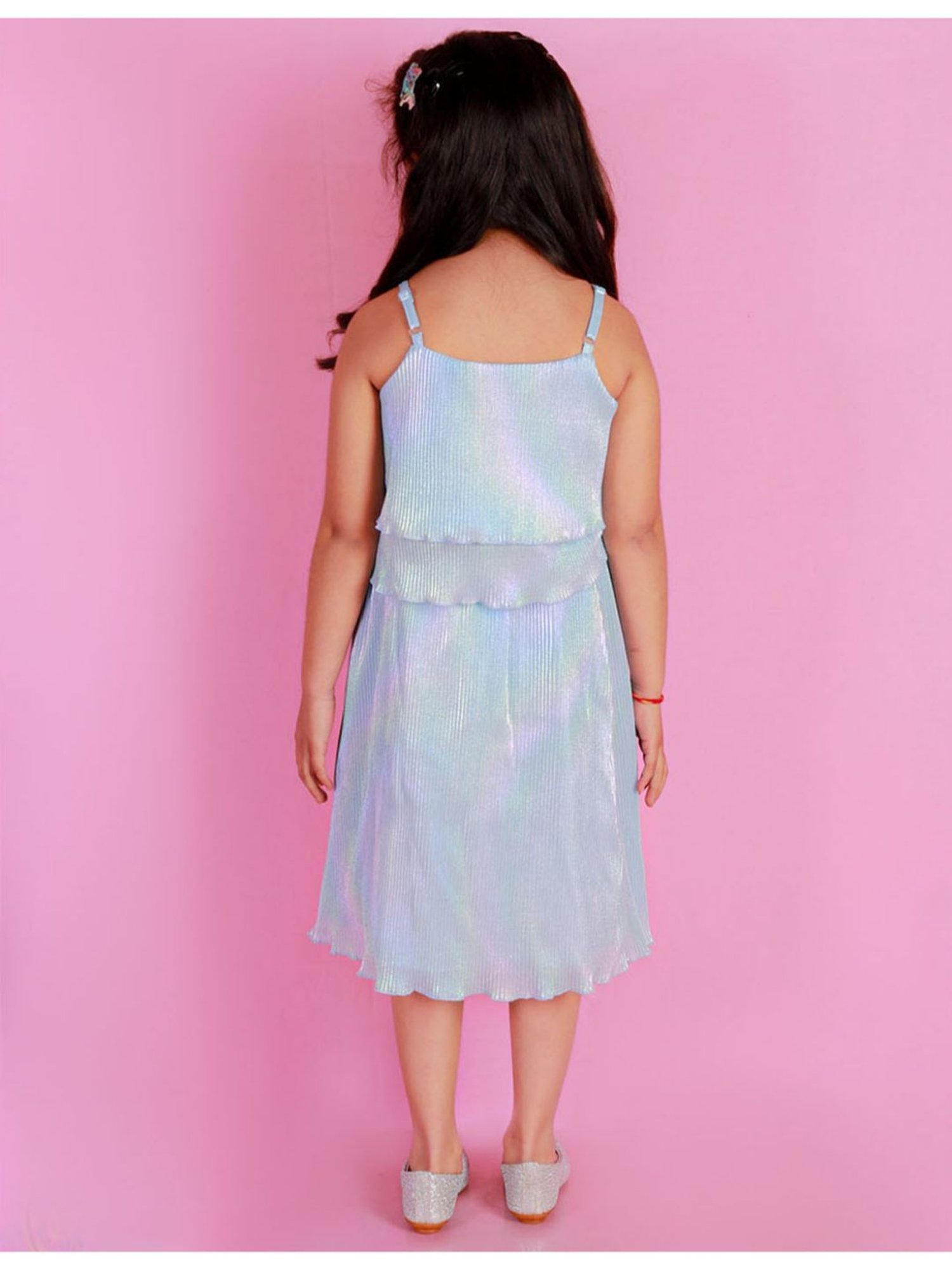 Lil Drama Kids Light Blue Applique Top with Skirt