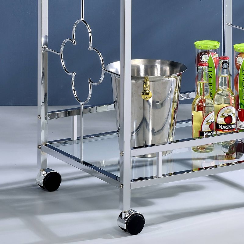 Buncrana Glass Top Serving Cart Chrome - miBasics