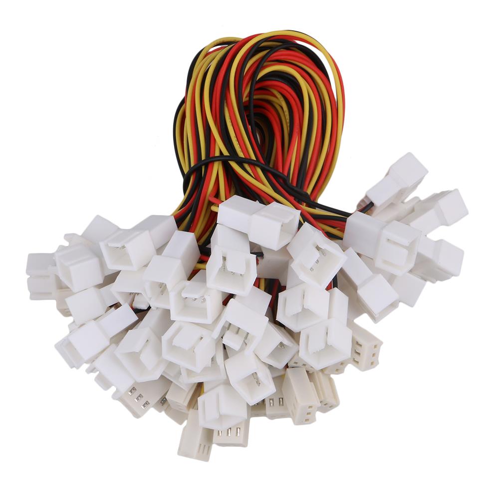 BQLZR 23cm Length 3 Pin Female to 2 Male Y-Cable Fan Power Splitter Set of 20